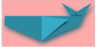 Blue Origami Whale Clip Art